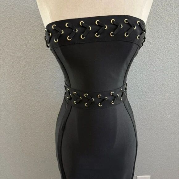 SEXY for NEW YEARS! NWT Breanna Bandage Black Beauty DRESS Sz 0 - Picture 2 of 5
